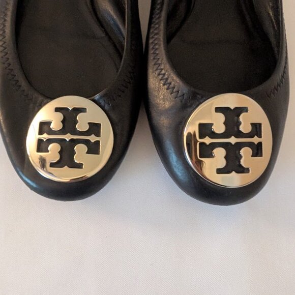 Tory Burch Claire Black Ballet Flats Women Size 7.5 - Picture 3 of 5